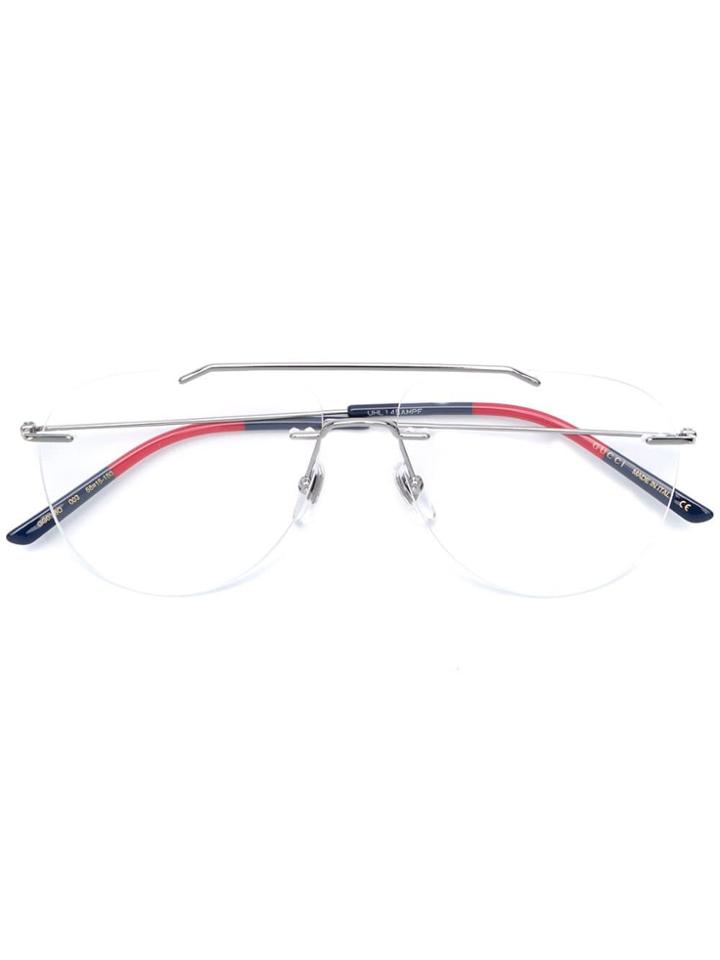Gucci Eyewear Rectangle Glasses - Silver