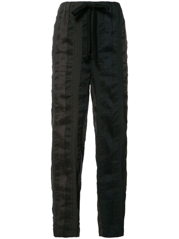 Uma Wang Striped Cropped Trousers - Blue
