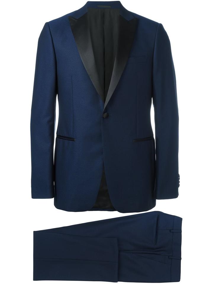 Z Zegna Tuxedo Suit, Men's, Size: 46, Blue, Acetate/viscose/wool