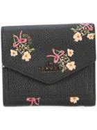 Coach Floral Bow Small Wallet - Black