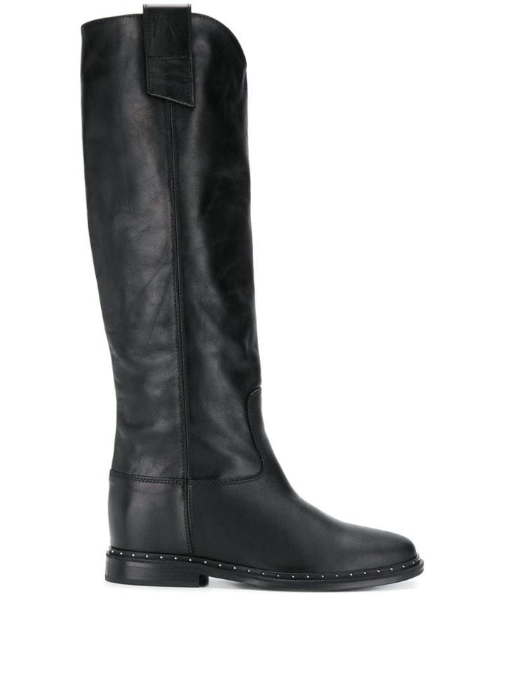 Via Roma 15 Stud-embellished Knee Boots - Black