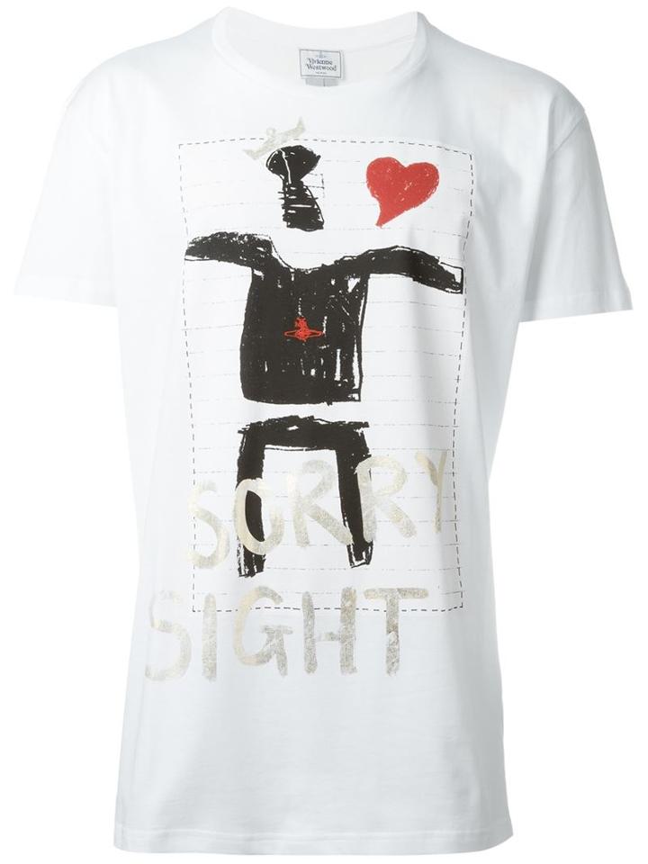 Vivienne Westwood Man Front Print T-shirt, Men's, Size: S, White, Cotton