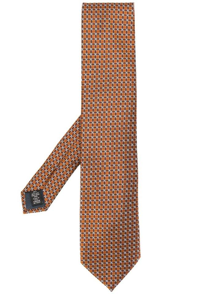 Ermenegildo Zegna Fantasia Floral Pattern Tie - Orange