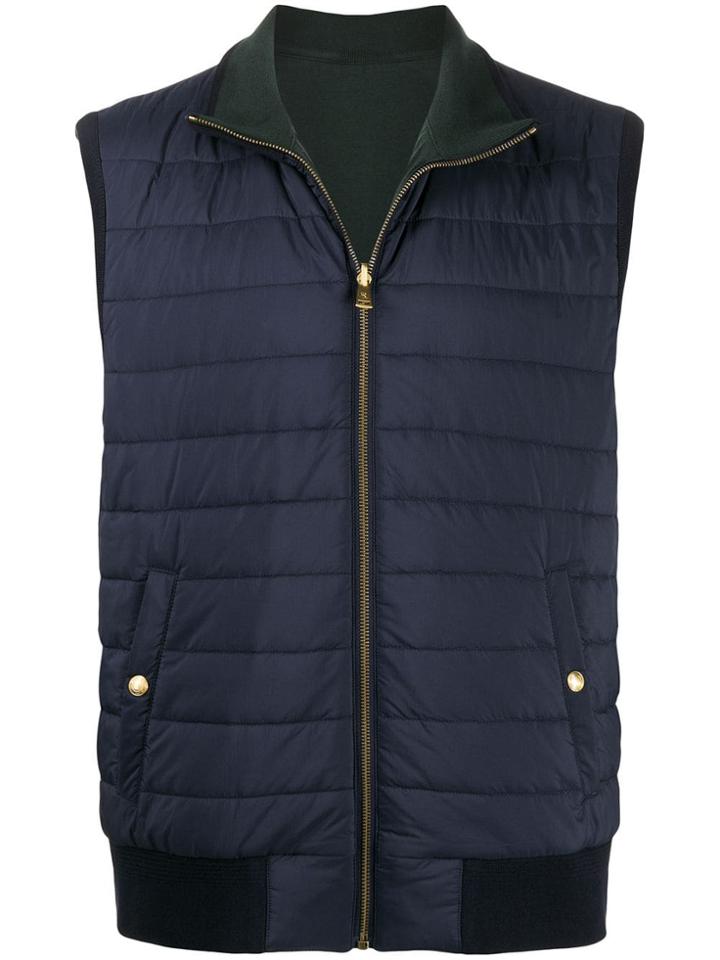 Ralph Lauren Purple Label Padded Waistcoat Jacket - Blue