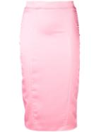 Murmur Fitted Midi Skirt - Pink