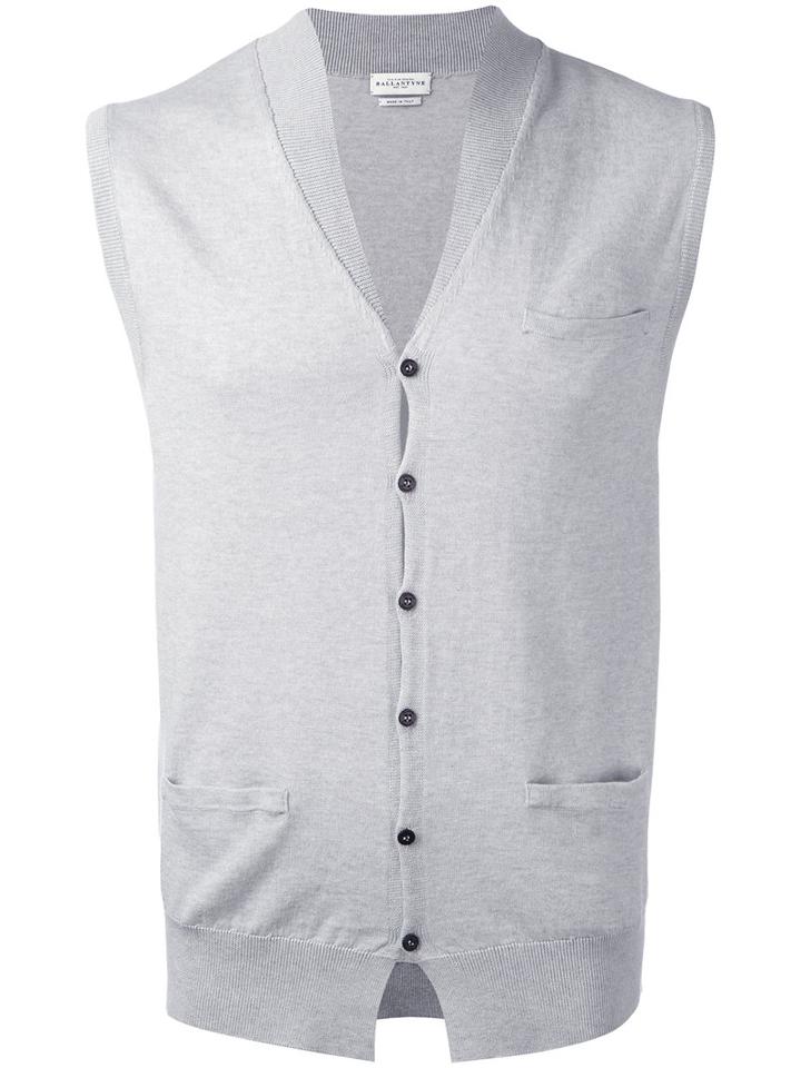 Ballantyne - Button Knit Waistcoat - Men - Cotton/cashmere - 52, Grey, Cotton/cashmere