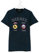 Diesel Kids Badge Print T-shirt - Blue