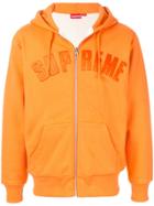 Supreme Arc Logo Thermal Zip-up Hoodie - Orange