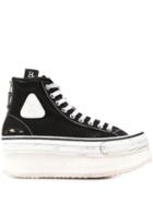 R13 Logo Platform Sneakers - Black
