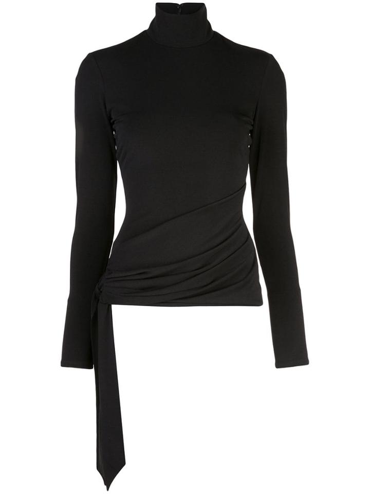 Cinq A Sept Side Tie Blouse - Black
