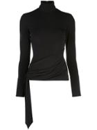 Cinq A Sept Side Tie Blouse - Black