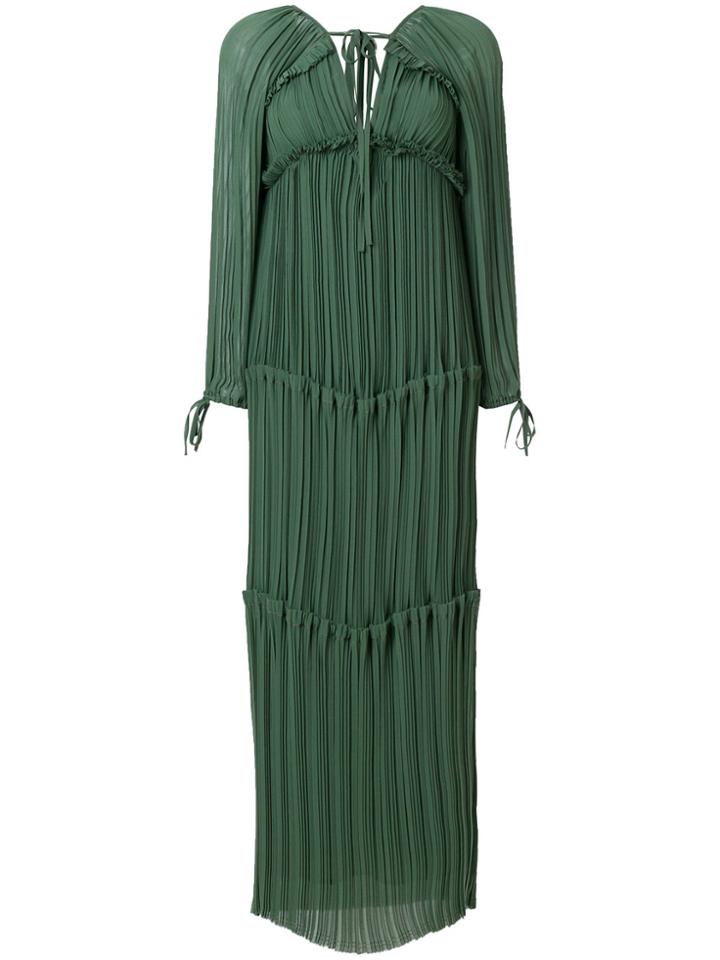 P.a.r.o.s.h. Plissé Tiered Dress - Green