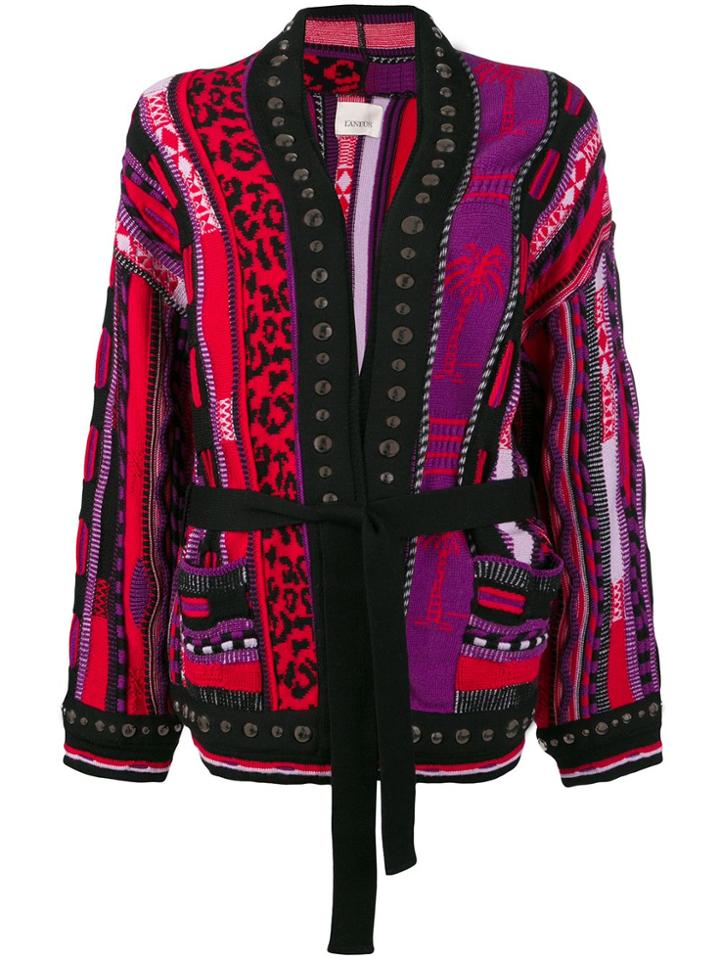 Laneus Studded Cardigan - Pink & Purple