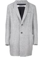 Individual Sentiments Woven Shawl Collar Jacket, Adult Unisex, Size: 2, Grey, Cotton/sisal/mohair/wool