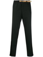 White Sand Buckled Straight-leg Trousers - Black