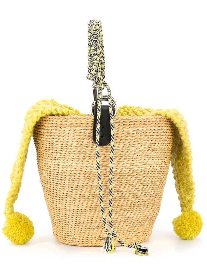Muun Pool Pom-pom Pouch Tote - Brown