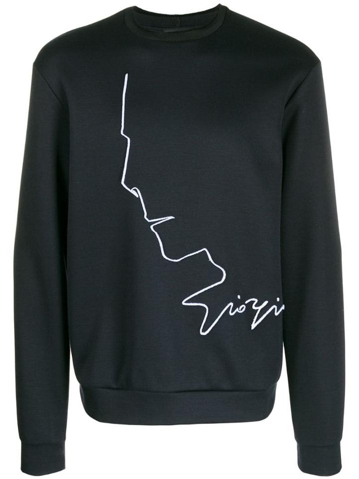 Giorgio Armani Embroidered Logo Sweatshirt - Blue