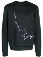 Giorgio Armani Embroidered Logo Sweatshirt - Blue
