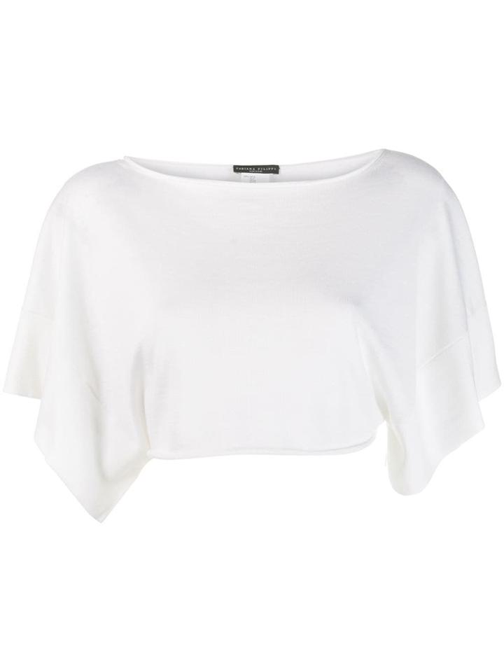 Fabiana Filippi Draped Crop Top - White