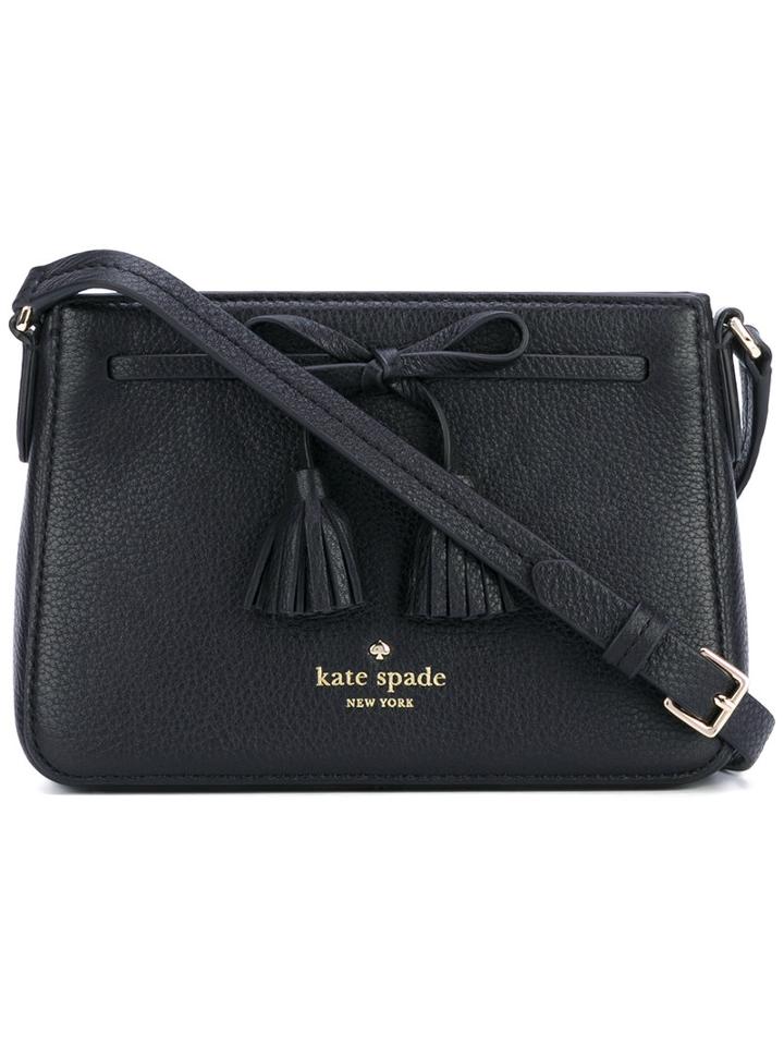 Tassels Applique Shoulder Bag - Women - Leather - One Size, Black, Leather, Kate Spade