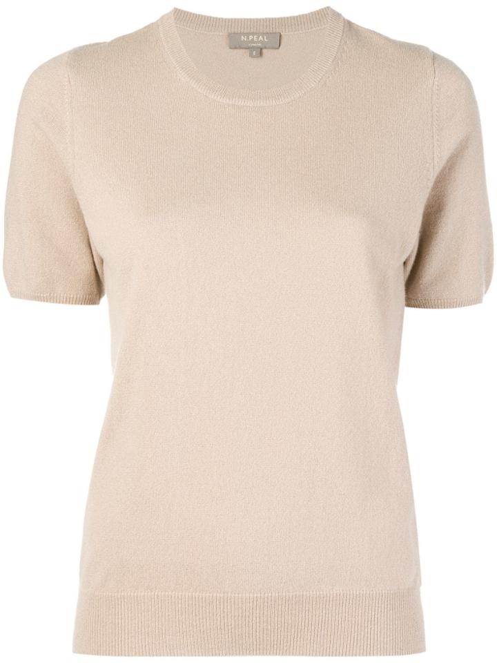 N.peal Round Neck Knitted T-shirt - Nude & Neutrals