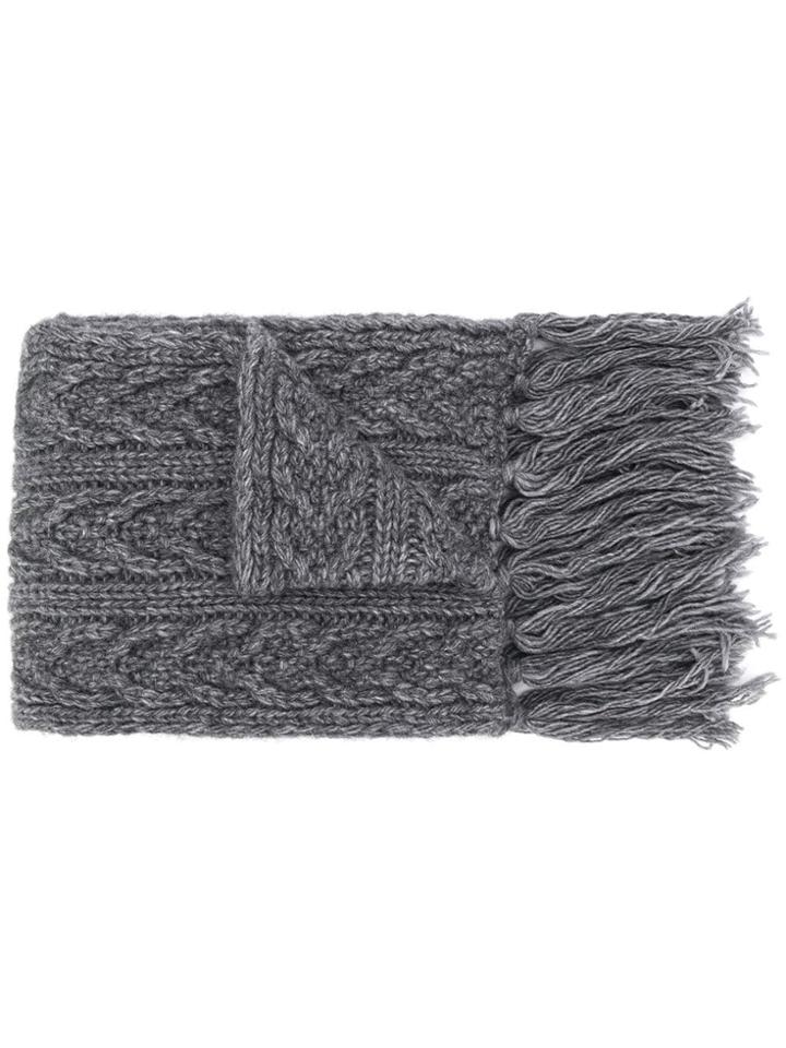 Barena Long Chunky Knit Scarf - Grey
