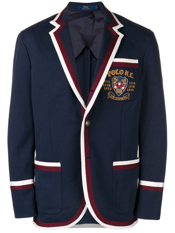 Polo Ralph Lauren Embroidered Pocket Blazer - Blue