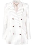 Zimmermann Stripe Print Blazer - White