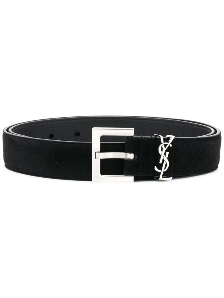 Saint Laurent Monogram Logo Loop Belt - Black