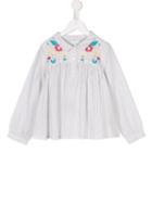 Missoni Kids Floral Embroidered Striped Shirt, Toddler Girl's, Size: 4 Yrs, White