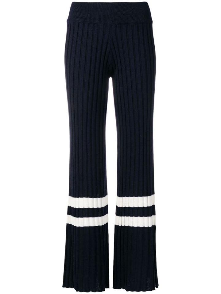 Golden Goose Pleated Rib Flared Trousers - Blue