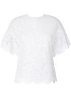 Valentino Lace Embroidered Blouse - White
