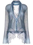 Ermanno Scervino Lace-trimmed Cardigan - Blue