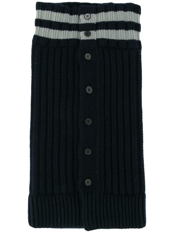 Jil Sander Striped Cable-knit Scarf - Blue