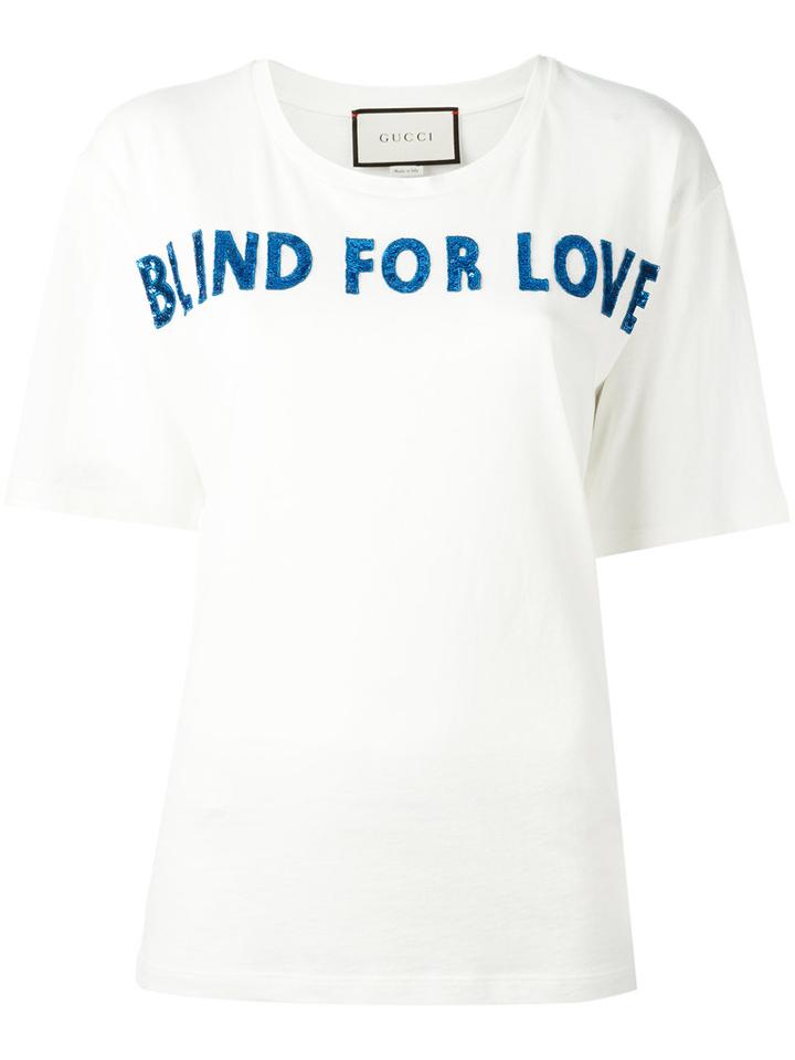 Gucci Blind For Love T-shirt, Women's, Size: Medium, White, Cotton