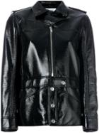 Courrèges Varnished Military Jacket, Women's, Size: 42, Black, Cotton/polyurethane/acetate/cupro
