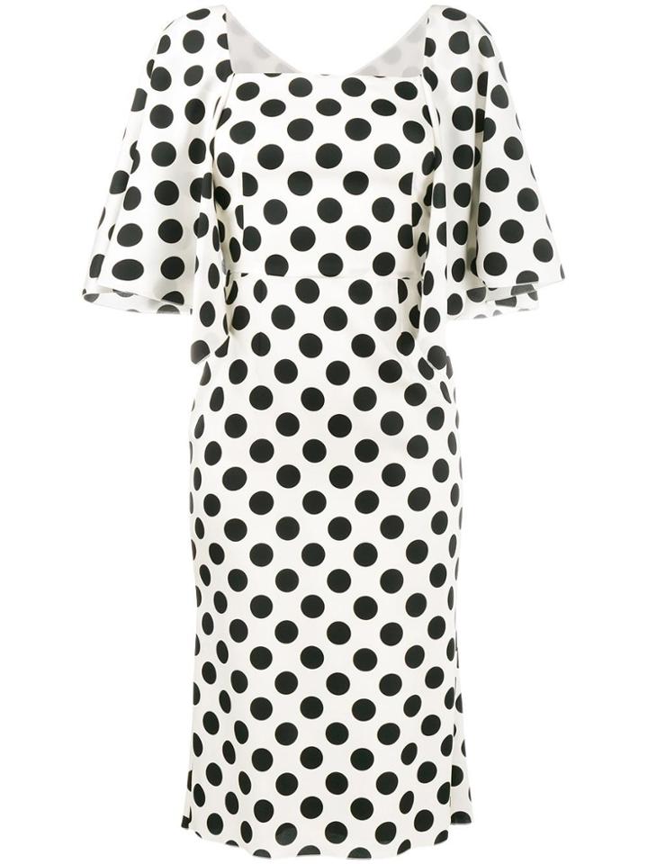 Dolce & Gabbana Polka Dot Midi Dress - White