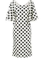 Dolce & Gabbana Polka Dot Midi Dress - White