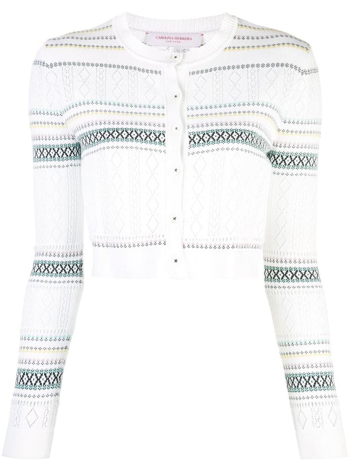 Carolina Herrera Cropped Cardigan - White