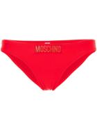 Moschino Wave Detail Logo Bikini - Red