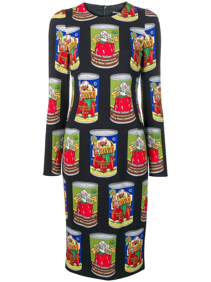 Dolce & Gabbana Graphic Print Dress - Black