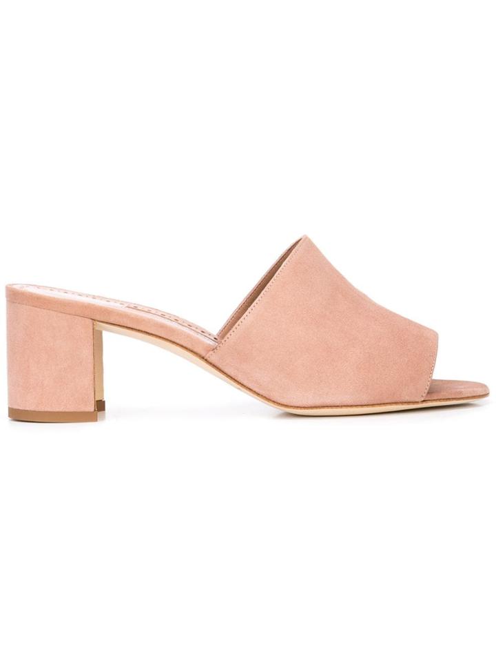 Manolo Blahnik Rapallato Mules - Pink
