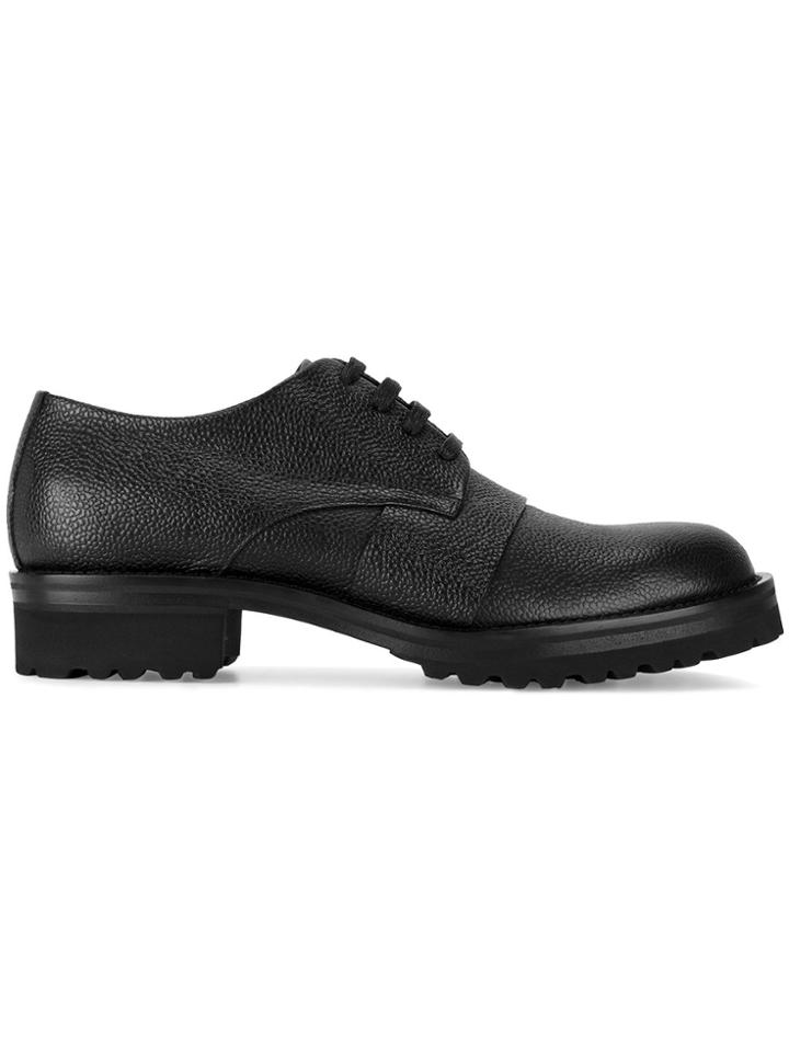 Marni Grained Leather Derby Shoes - Black