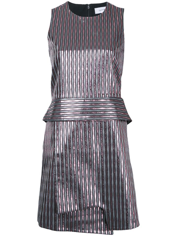 Carven Striped Metallic Mini Dress - Pink & Purple