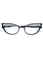 Face À Face Double Cat-eye Glasses - Black