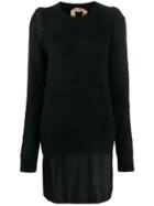 Nº21 Contrast Short Dress - Black