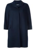 's Max Mara Classic Buttoned Coat, Women's, Size: 38, Blue, Angora/virgin Wool