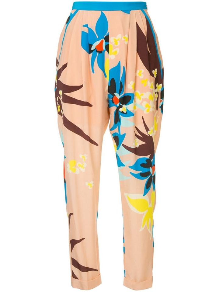 Delpozo Floral Print Trousers - Pink