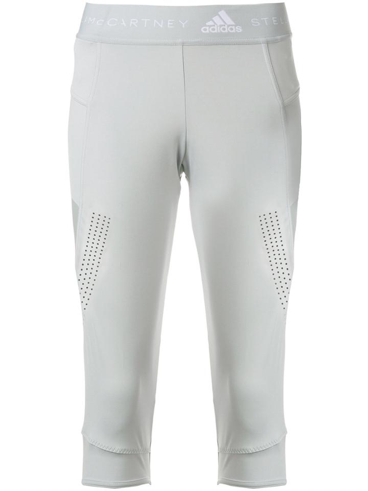 Adidas By Stella Mccartney Cropped Recycled Leggings - Grey