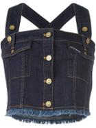 House Of Holland 'hoh X Lee Collaboration' Dungaree Top, Women's, Size: Large, Blue, Cotton/polyester/spandex/elastane